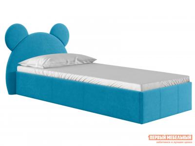 Детская кровать  Тедди Синий, велюр, 900 Х 2000 мм БОНмебель. Цвет: синий