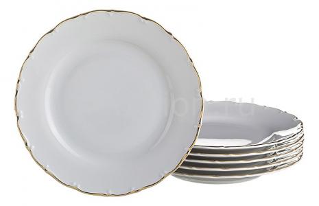 Набор из 6 тарелок плоских Офелия 662 655-100 АРТИ-М. Цвет: белый, золотой