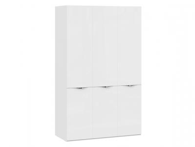 Распашной шкаф  Грегори Белый глянец / Белый, стекло , Без дополнительных полок ТриЯ. Цвет: белый