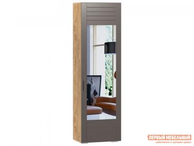 Распашной шкаф  Ливорно Дуб бунратти / Софт графит , С зеркалом Сильва. Цвет: серый