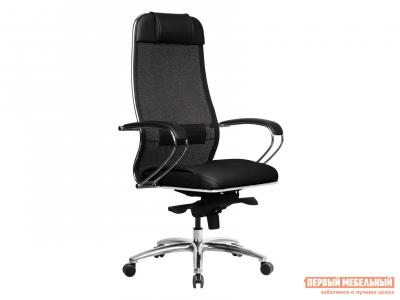 Кресло руководителя  Samurai SL-1.04 MPES Черный плюс, экокожа, сетка Метта. Цвет: черный