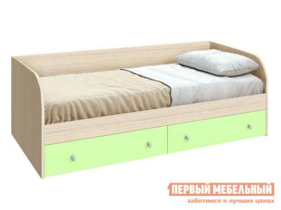 Детская кровать  Астра Дуб Молочный / Салатовый, Без подушек РВ Мебель. Цвет: зеленый