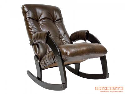 Кресло-качалка  Бергамо Венге, Antic Crocodile, иск. кожа Мебель Импэкс. Цвет: коричневый