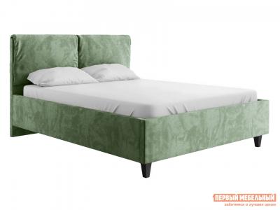Двуспальная кровать  Лаура ПМ Мятный, велюр, 160х200 см Первый Мебельный. Цвет: зеленый