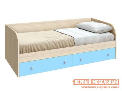 Детская кровать  Астра Дуб Молочный / Голубой, Без подушек РВ Мебель. Цвет: синий