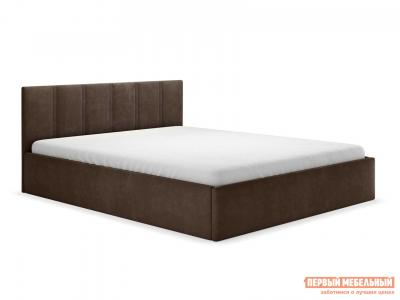 Двуспальная кровать  Корсо ПМ Коричневый, велюр, 140х200 см Первый Мебельный. Цвет: коричневый
