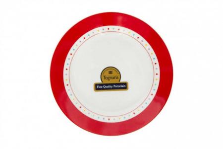 Тарелка десертная 19 см Olimpia Hoff. Цвет: красный, белый