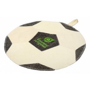 Коврик для бани (41x41 см) Футбольный мяч Банные штучки. Цвет: белый, черный