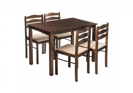 Обеденная группа Starter (стол и 4 стула) oak / beige 11411 (17021) HomeMe