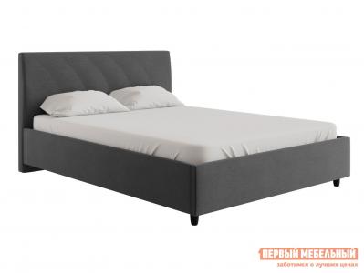 Двуспальная кровать  Эльба ПМ Коричневый, рогожка, 160х200 см Первый Мебельный. Цвет: серый