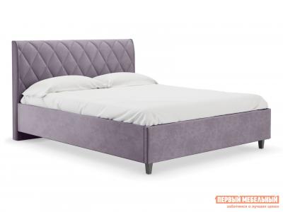 Двуспальная кровать  Фабия ПМ Лаванда, велюр, 140х200 см Первый Мебельный. Цвет: фиолетовый