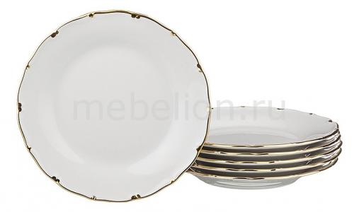 Набор из 6 тарелок плоских Симона 662-565 АРТИ-М. Цвет: белый, золотой
