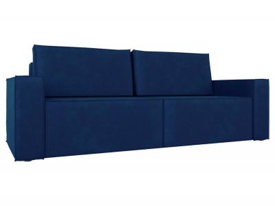 Прямой диван  Лофт Синий, велюр Столлайн. Цвет: синий