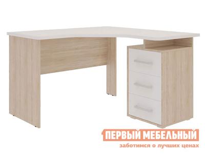Письменный стол  Лайт-2 Дуб Сонома / Белый МебельСон. Цвет: белый